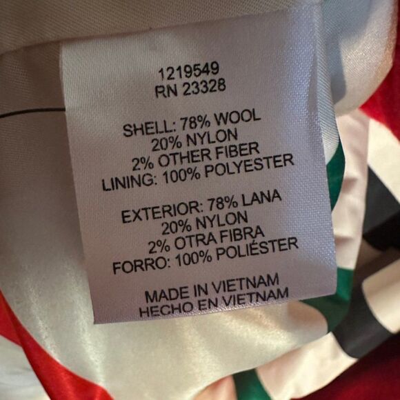 Pendleton XL Women’s Wool Cherry Red Pea Coat Vintage - Picture 9 of 10